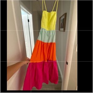 Cotton poplin multicolored dress